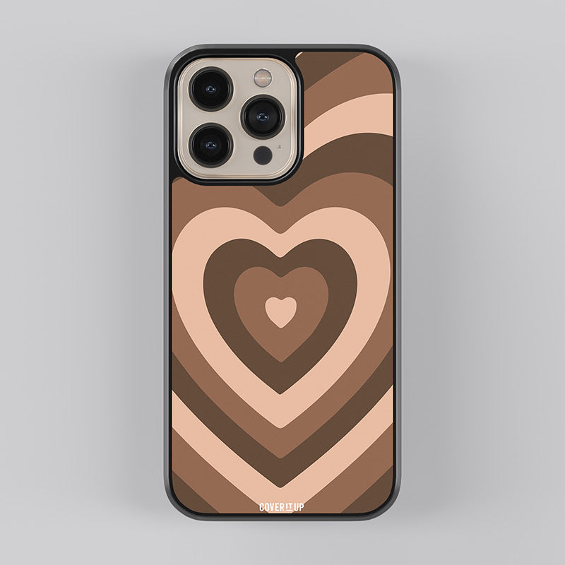 Coffee Hearts Glass Case