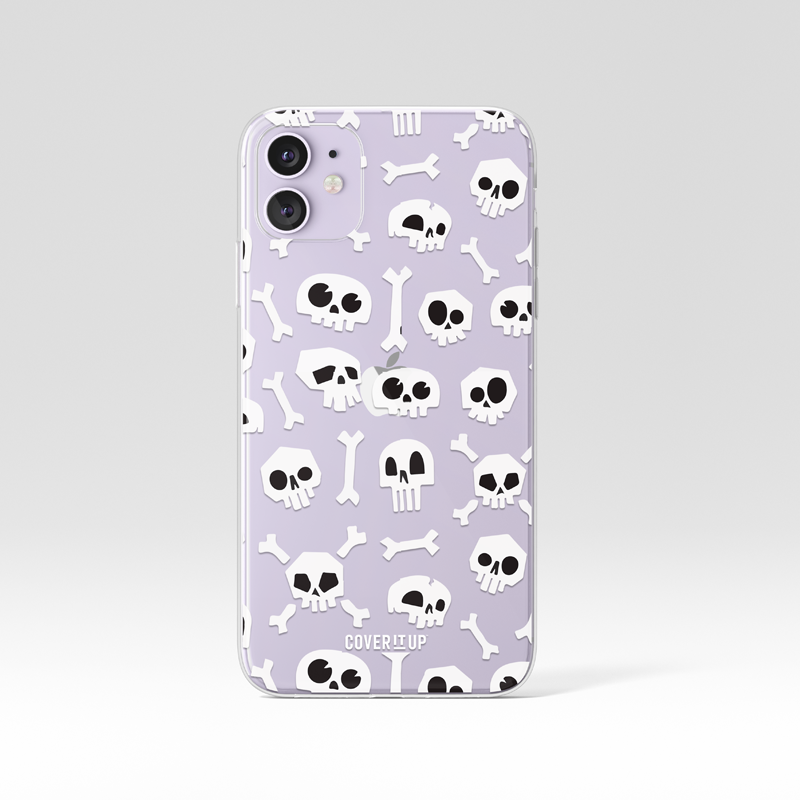 Skull Print Clear Silicone Case