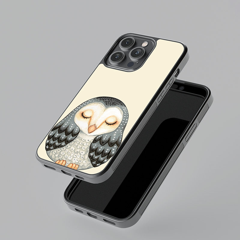 Sleeping Owl Glass Case