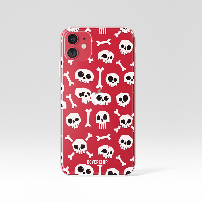 Skull Print Clear Silicone Case