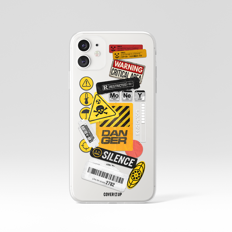 Warning Board Clear Silicone Case