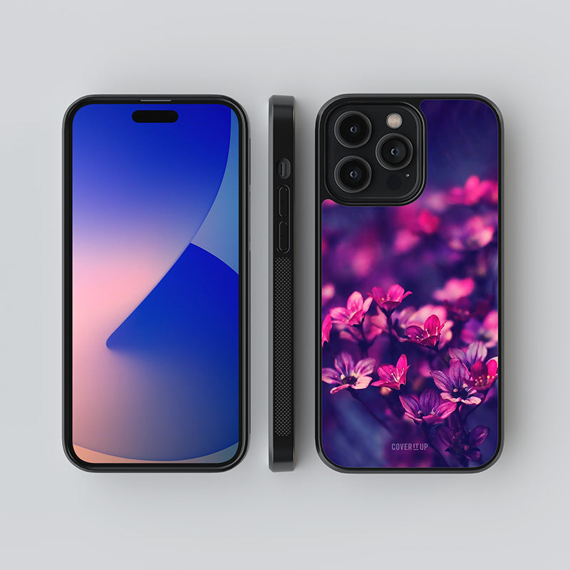 Violet Floral Glass Case