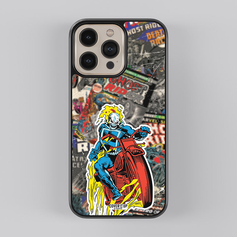 Official Marvel Vintage Ghost Rider Glass Case