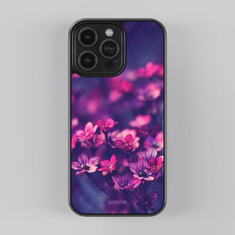 Violet Floral Glass Case