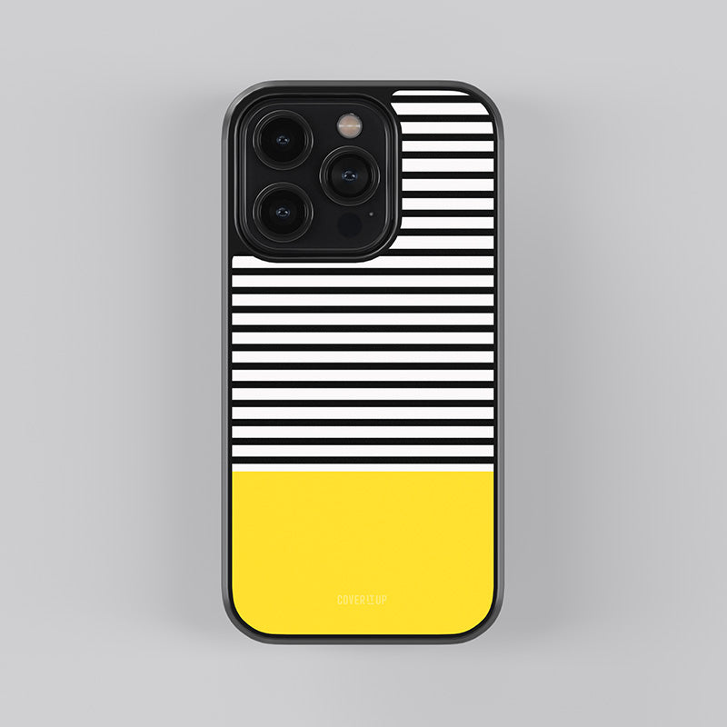 Bright Yellow Stripes Glass Case