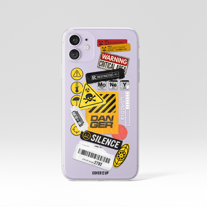 Warning Board Clear Silicone Case