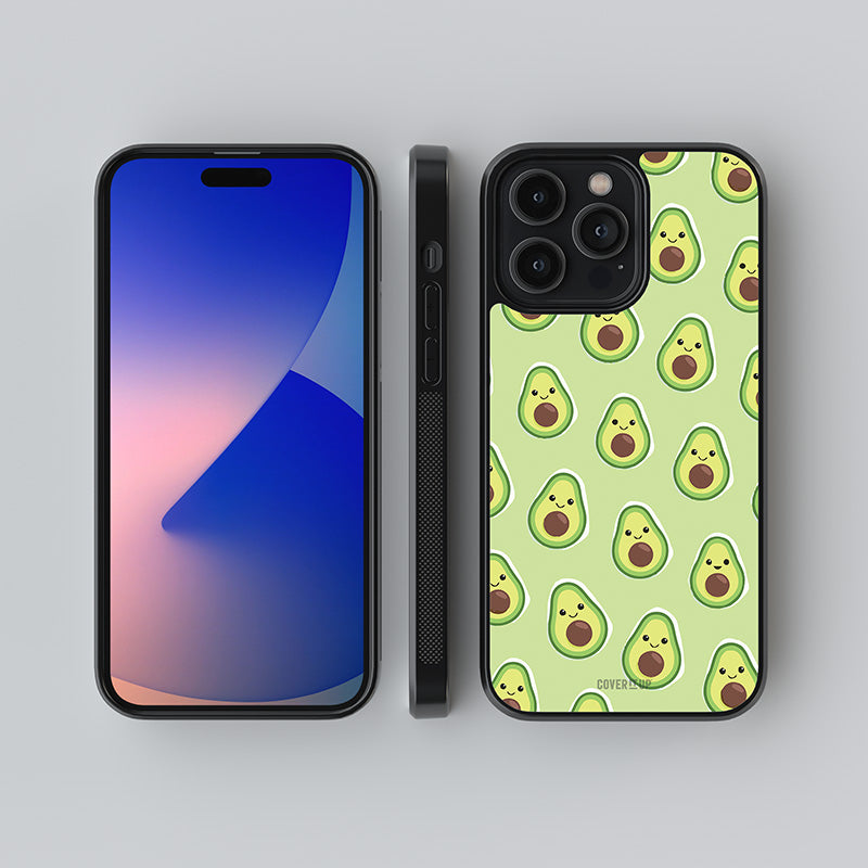 Green Avocado Pattern Glass Case