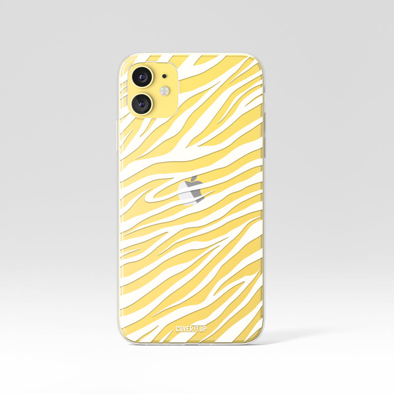 Zebra Black Stripes Clear Silicone Case