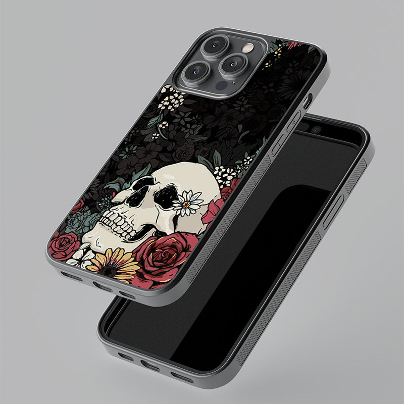 Pretty Skull Glass Case