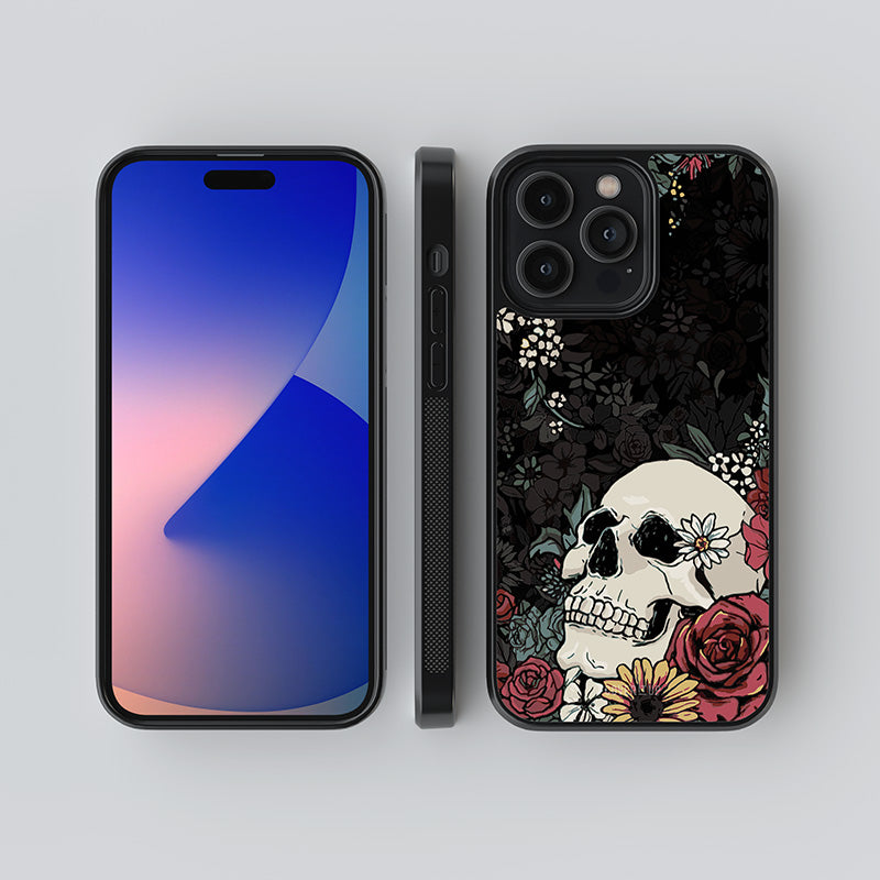 Pretty Skull Glass Case