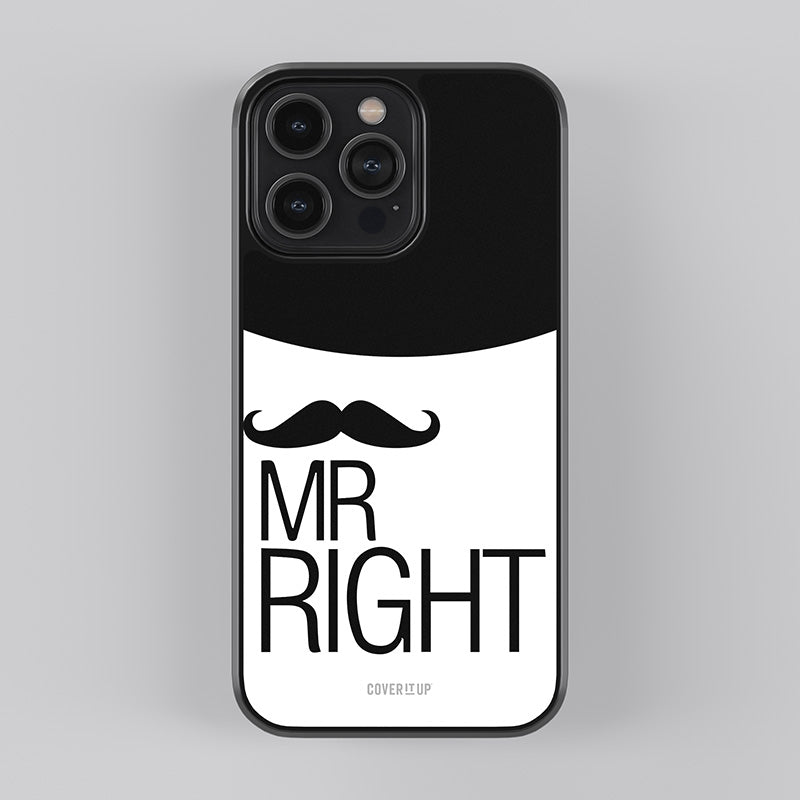 Mr. Right Moustache Glass Case