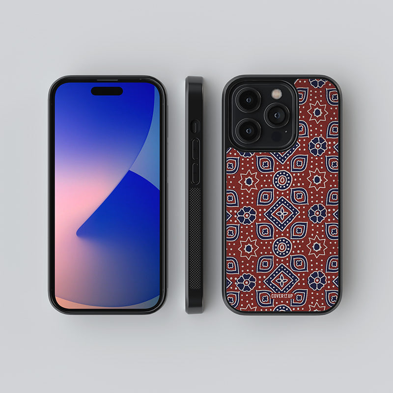 Ajrakh Saree Glass Case