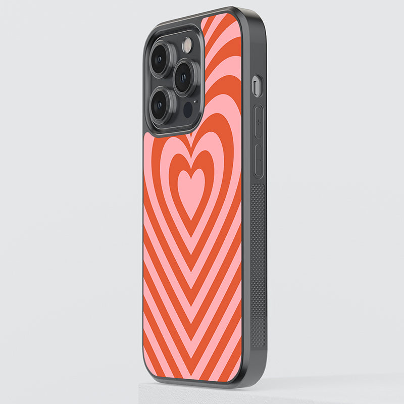 Red Heart Beat Glass Case