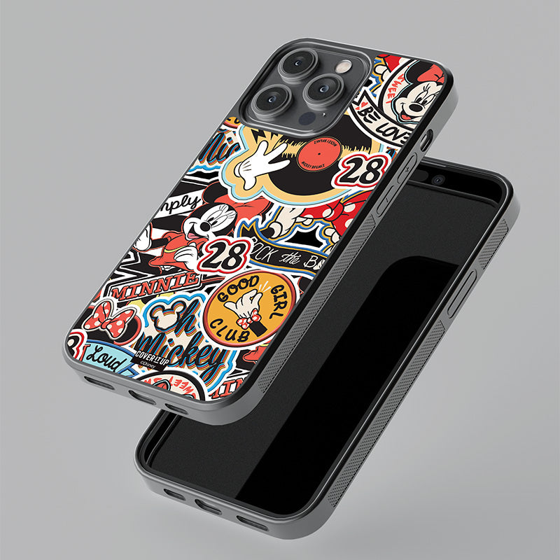 Official Disney Mickey Mouse Pattern Glass Case