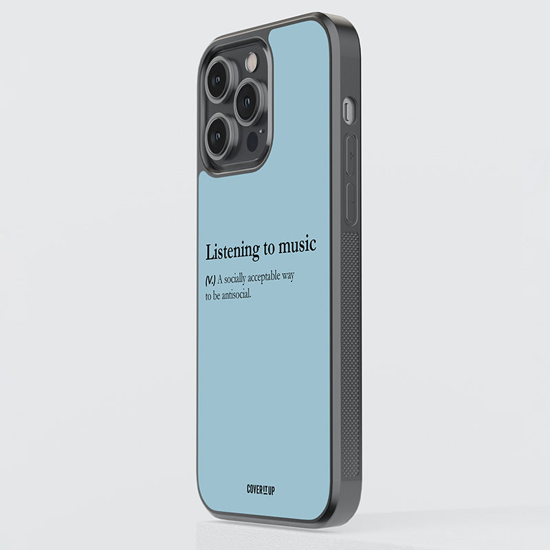Listening To Music Definition Glass Case