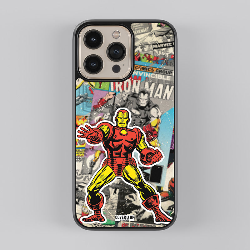 Official Marvel Vintage Iron Man Glass Case