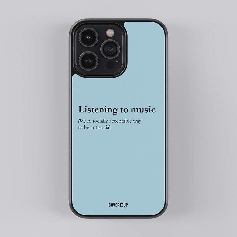 Listening To Music Definition Glass Case
