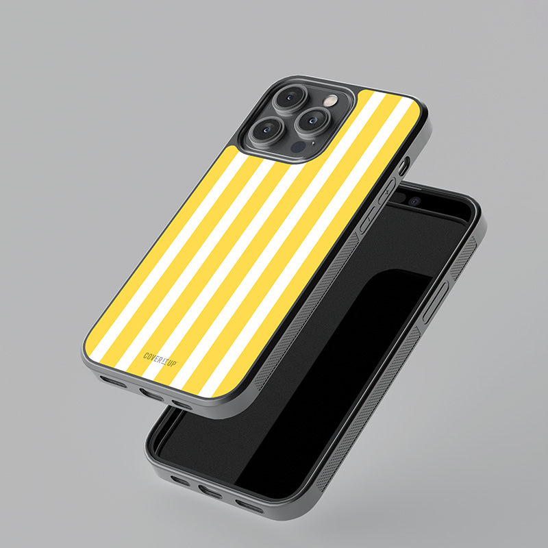 Yellow Summer Stripes Glass Case