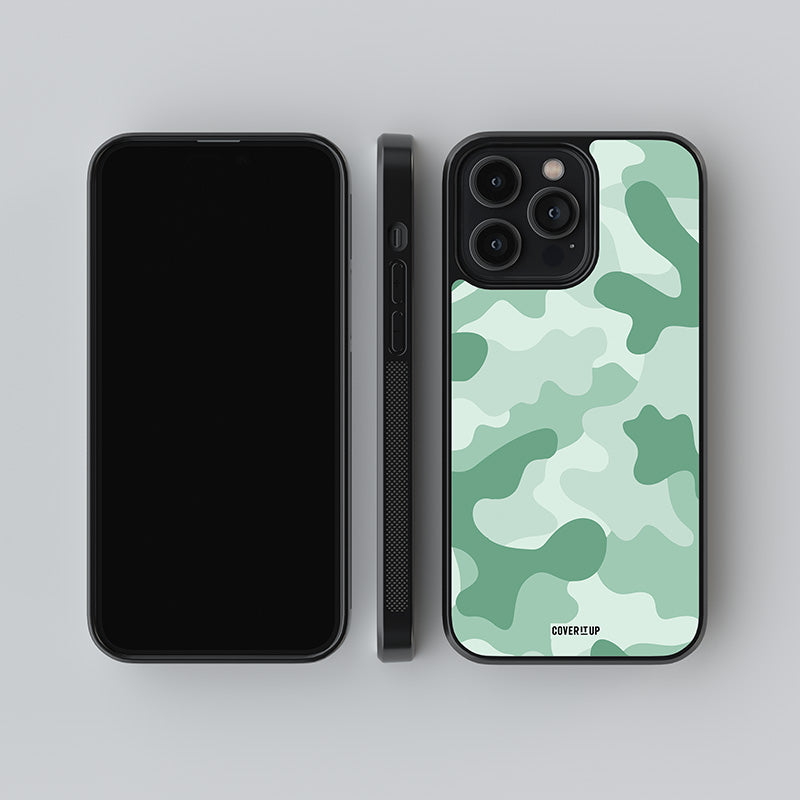 Mint Camo Glass Case