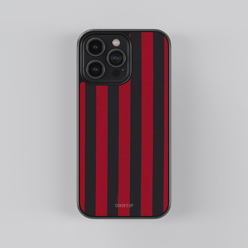Red Black Stripes Glass Case