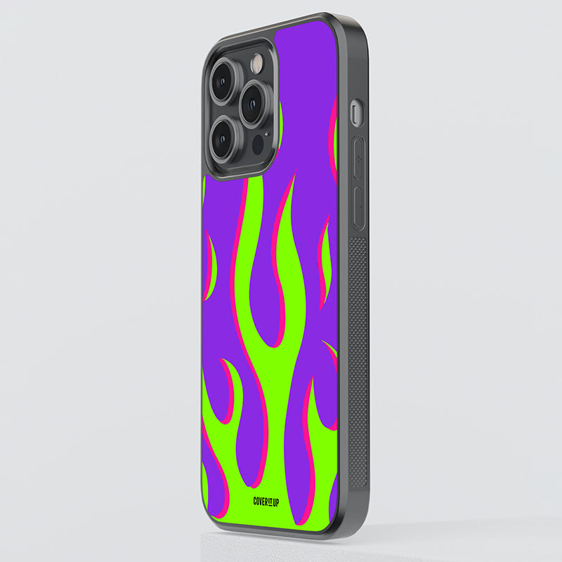 Neon Flames Glass Case