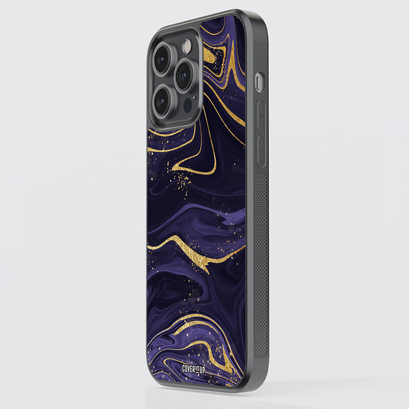Liquid Luxury Gold Violet Glass Case