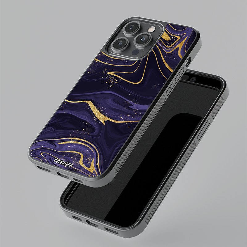 Liquid Luxury Gold Violet Glass Case