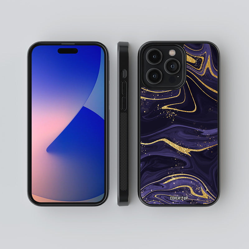 Liquid Luxury Gold Violet Glass Case