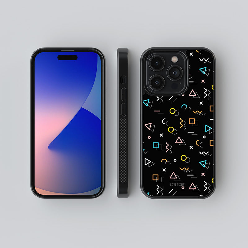 Abstract Shapes Memphis Glass Case