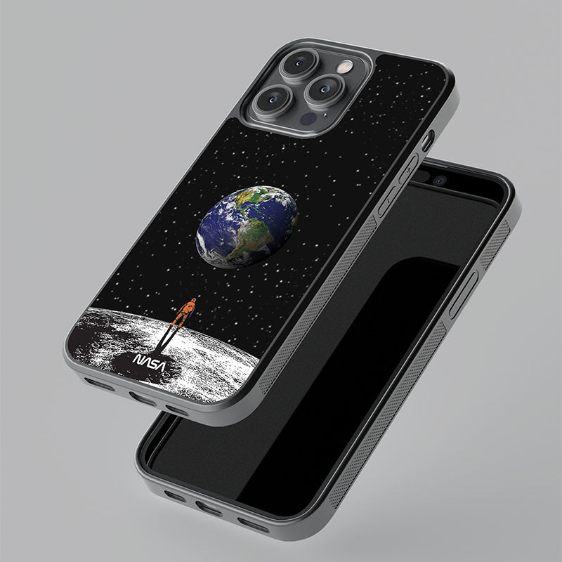 NASA Man On The Moon Glass Case