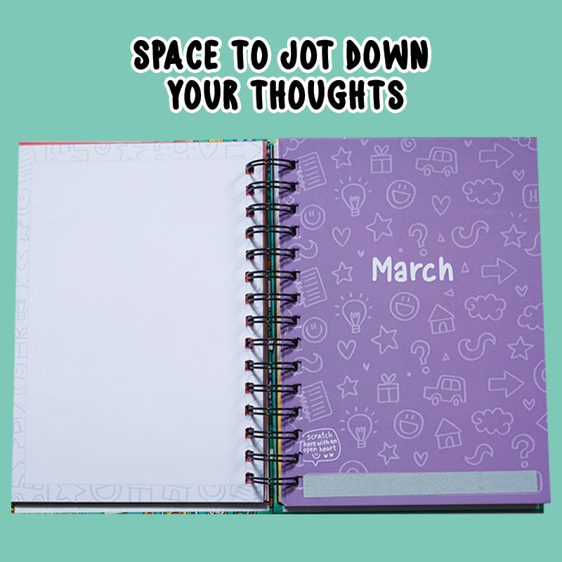 The Positivity Planner 2023 - Fun Purple Fantasy Themed Printed Planner