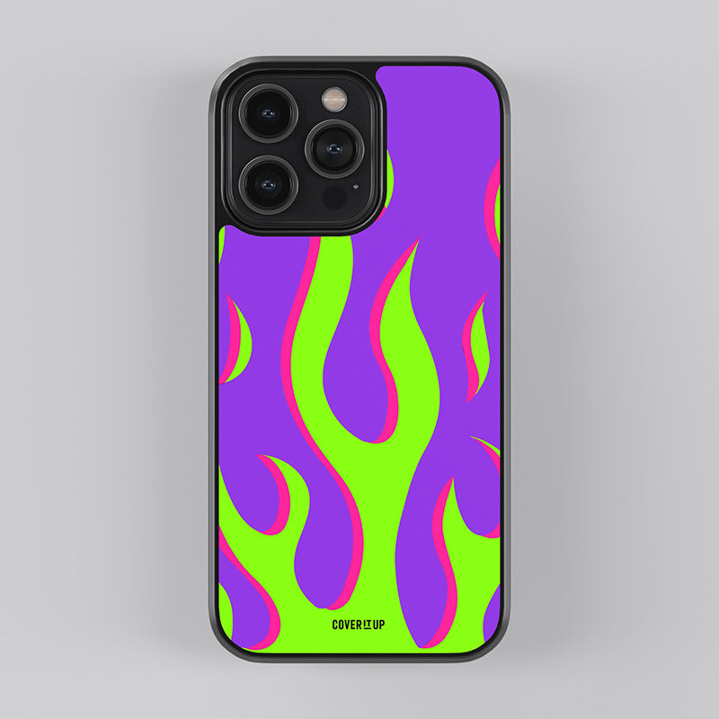Neon Flames Glass Case