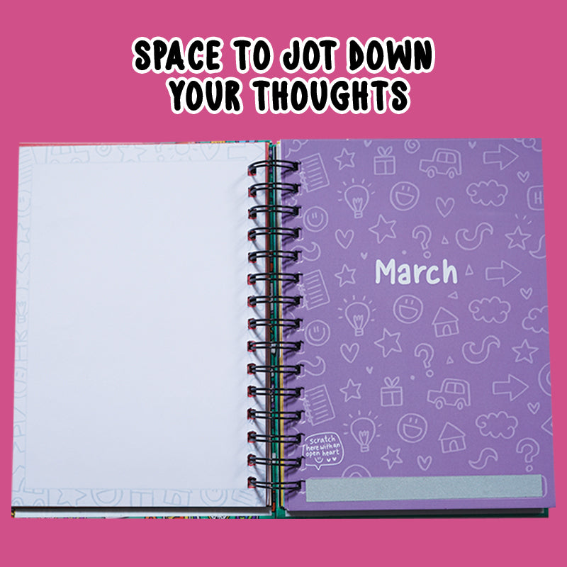 The Positivity Planner 2023 - Fun Blue Space Themed Printed Planner