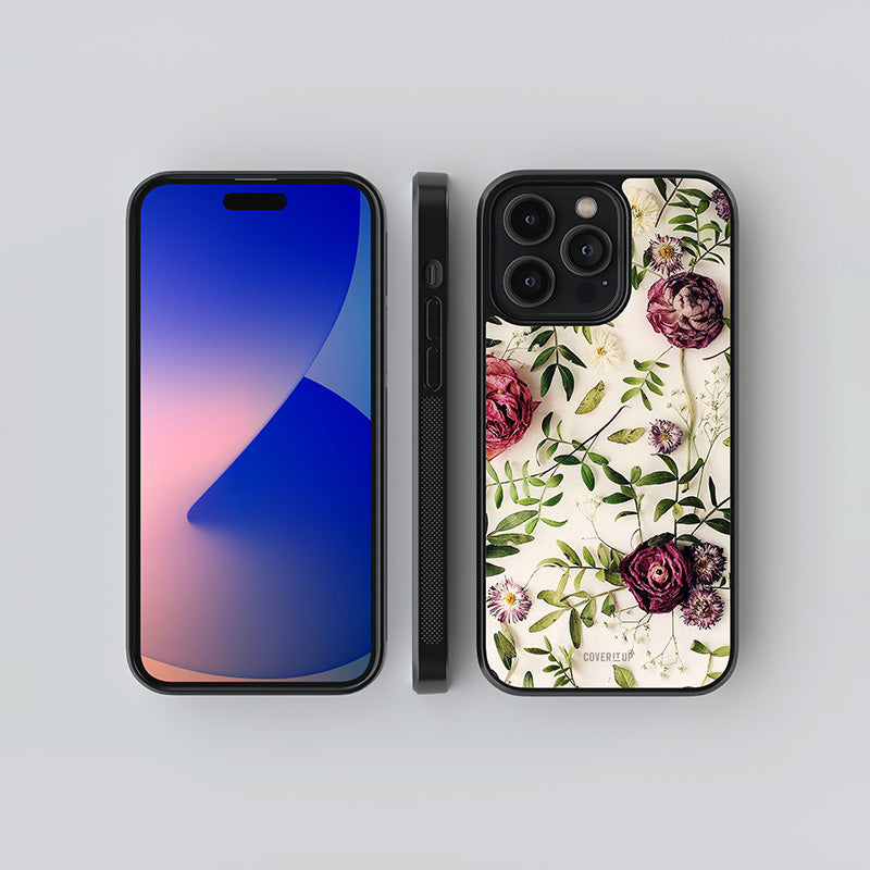 Vintage Rust Floral Glass Case