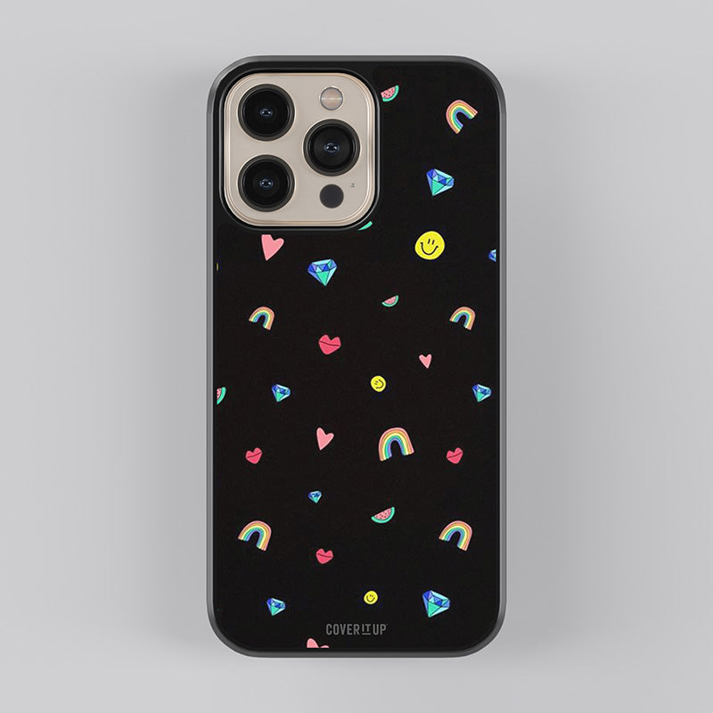 Cute Multicolor Shapes Glass Case