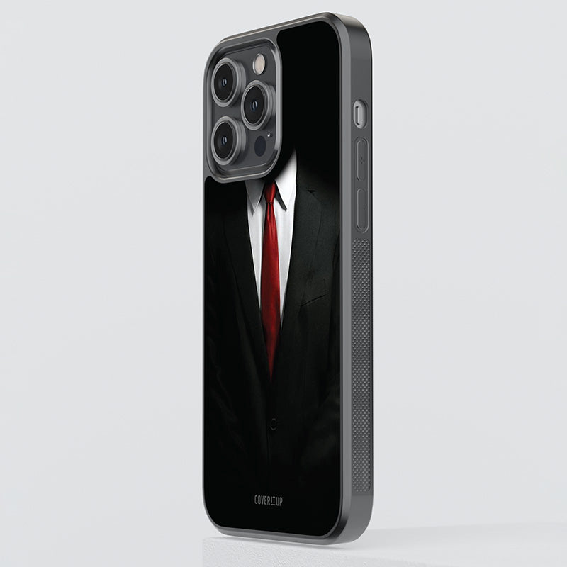Mysterious Red Tie Glass Case