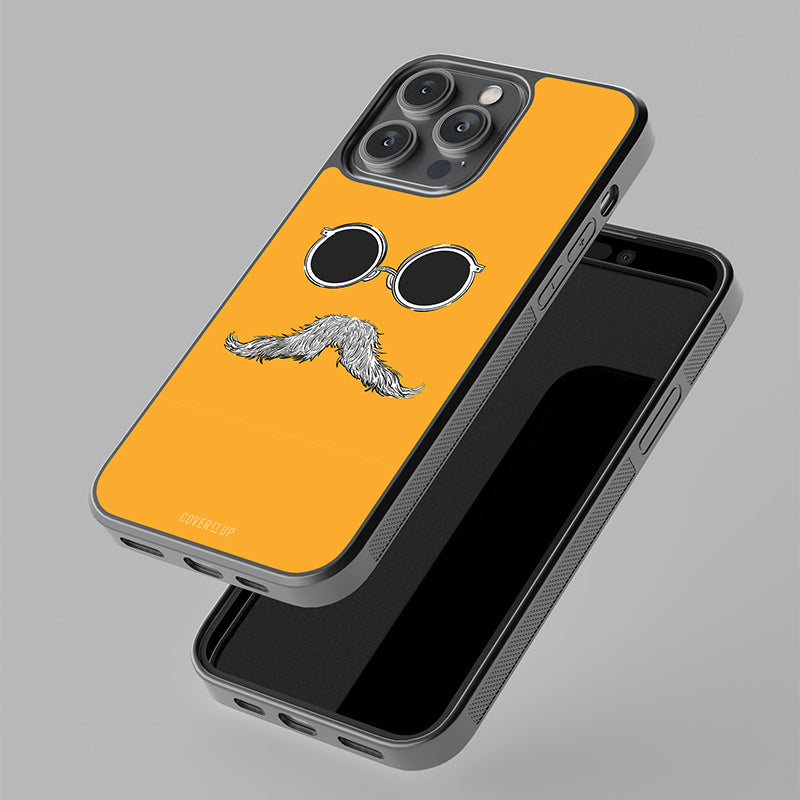 Cool Mustache Glass Case