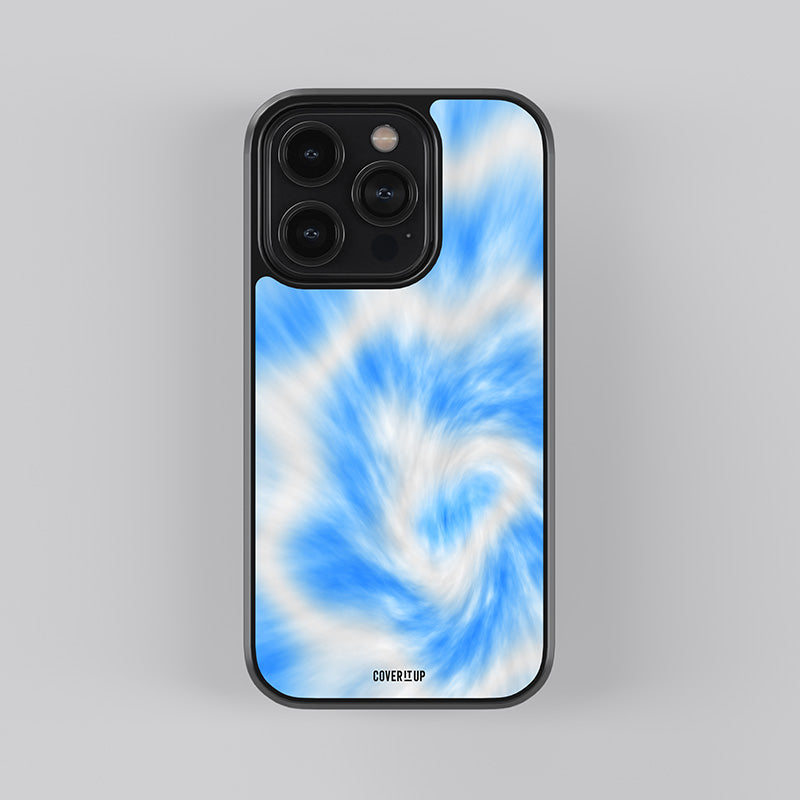 Blue Vortex Tie-Dye Glass Case