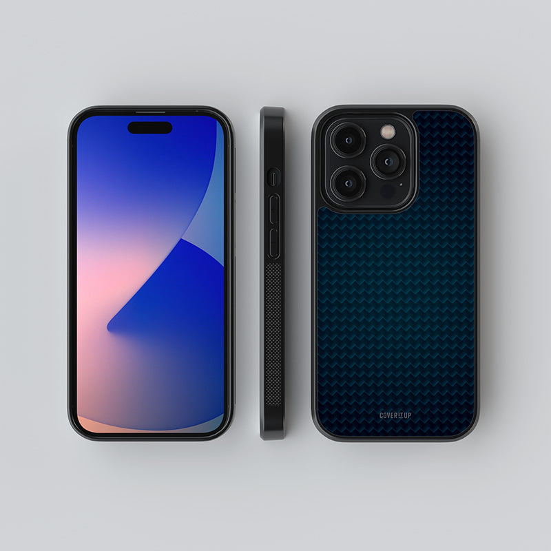 Blue Carbon Fiber Glass Case