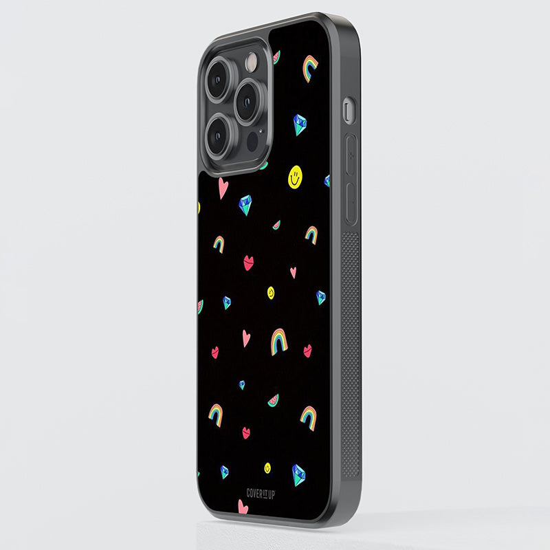 Cute Multicolor Shapes Glass Case