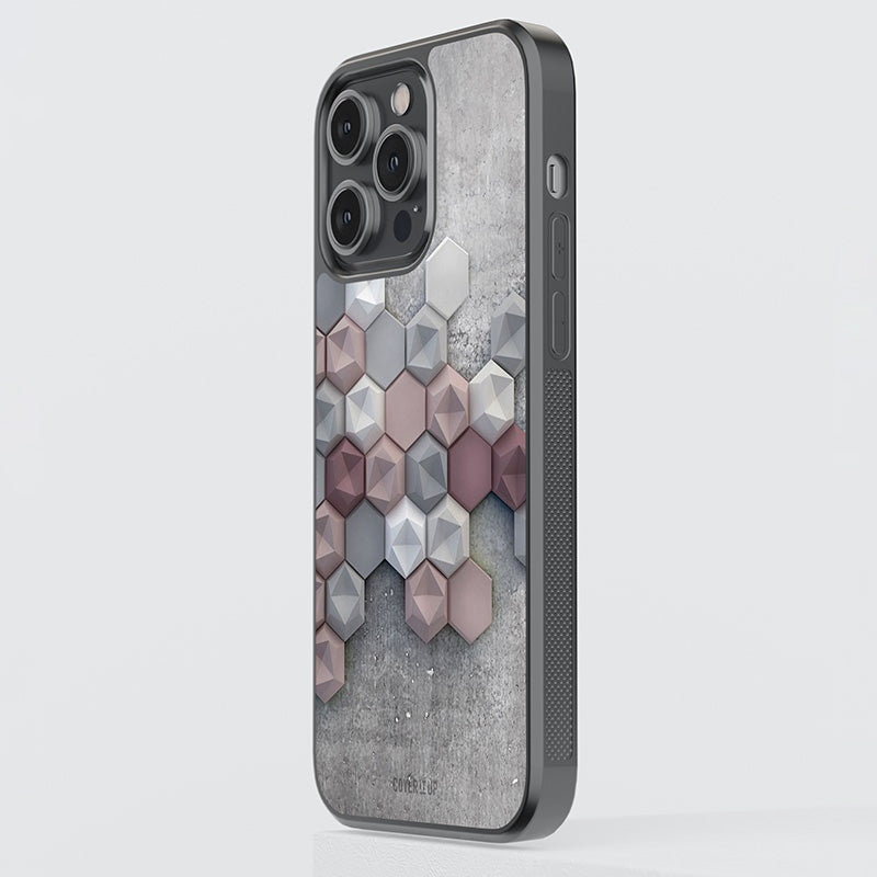 Cute Hexagonal Pattern Glass Case