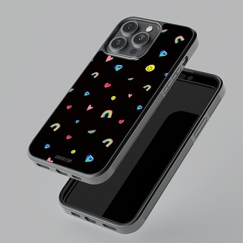 Cute Multicolor Shapes Glass Case