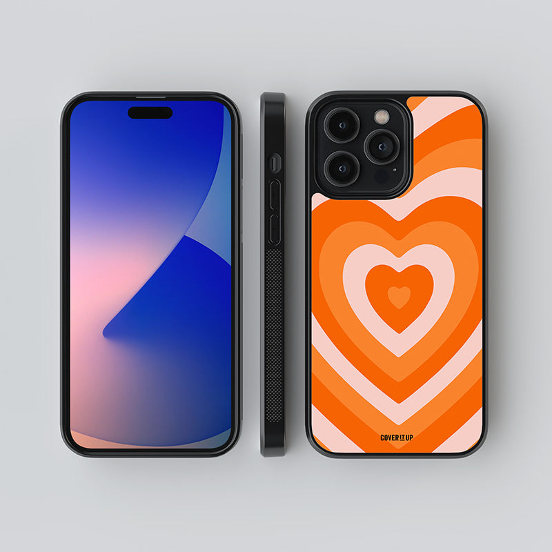 Tangerine Hearts Glass Case