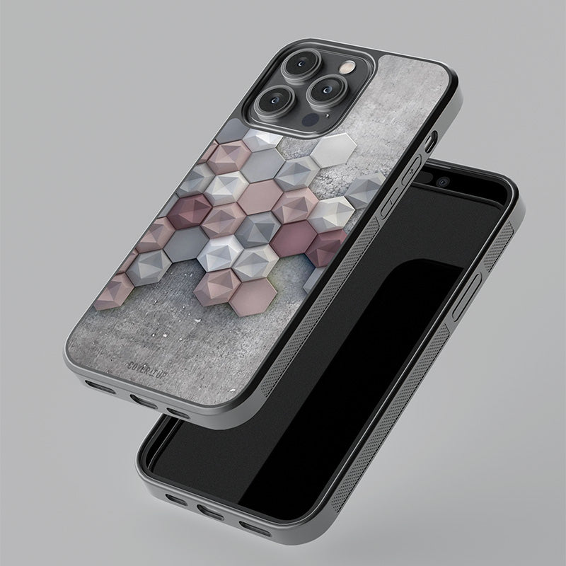 Cute Hexagonal Pattern Glass Case