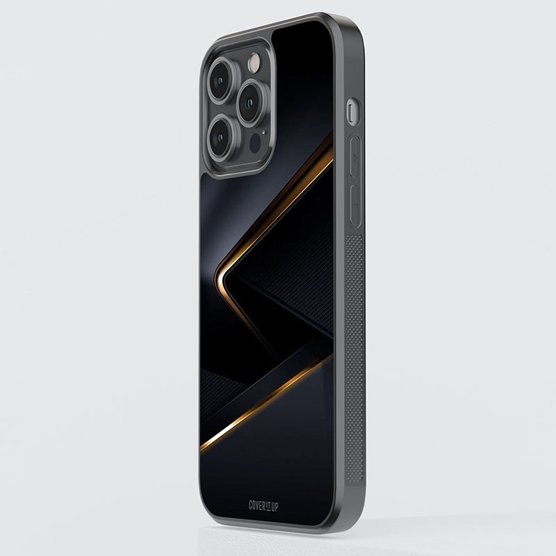 Dark Gold Stripes Glass Case