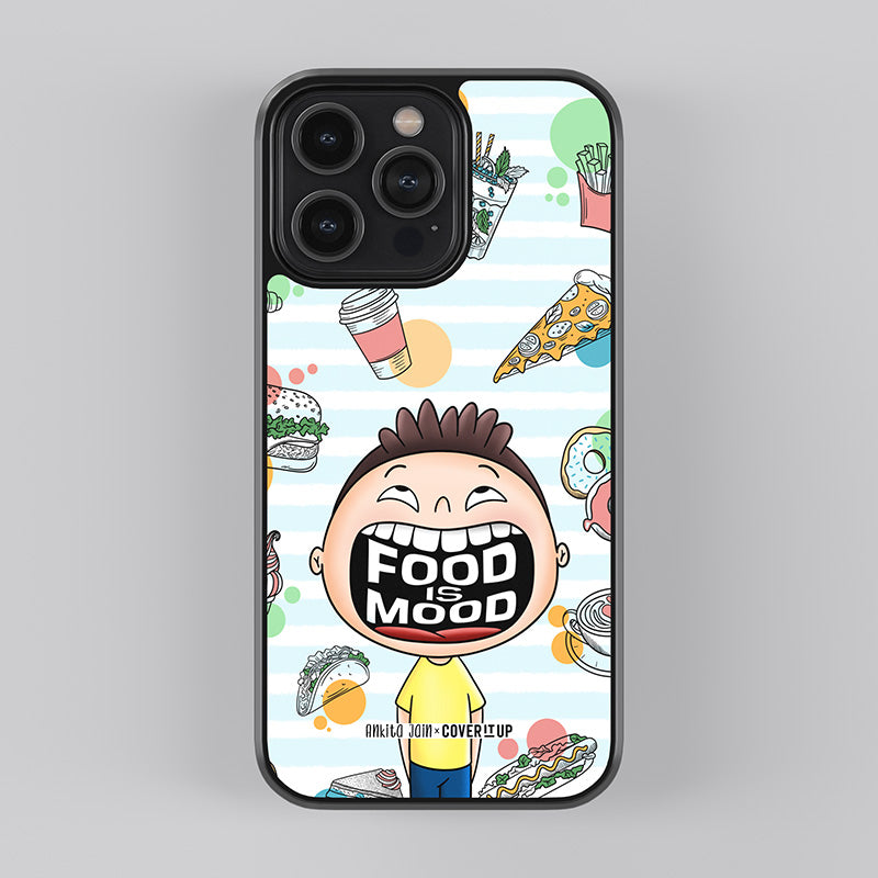 Food is mood Boy Glass Case