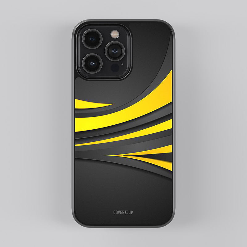 Abstract yellow and black Glass Case