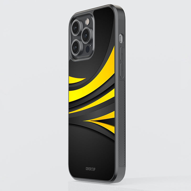 Abstract yellow and black Glass Case