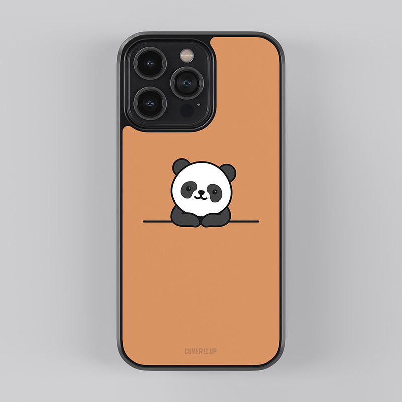 Panda Brown Glass Case