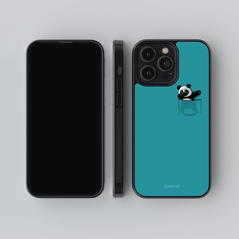 Panda Dabbing Away Glass Case